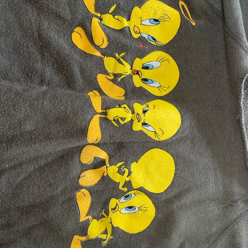 Super Cute Tweety Bird Off The Shoulder Vintage Sweatshirt View 2